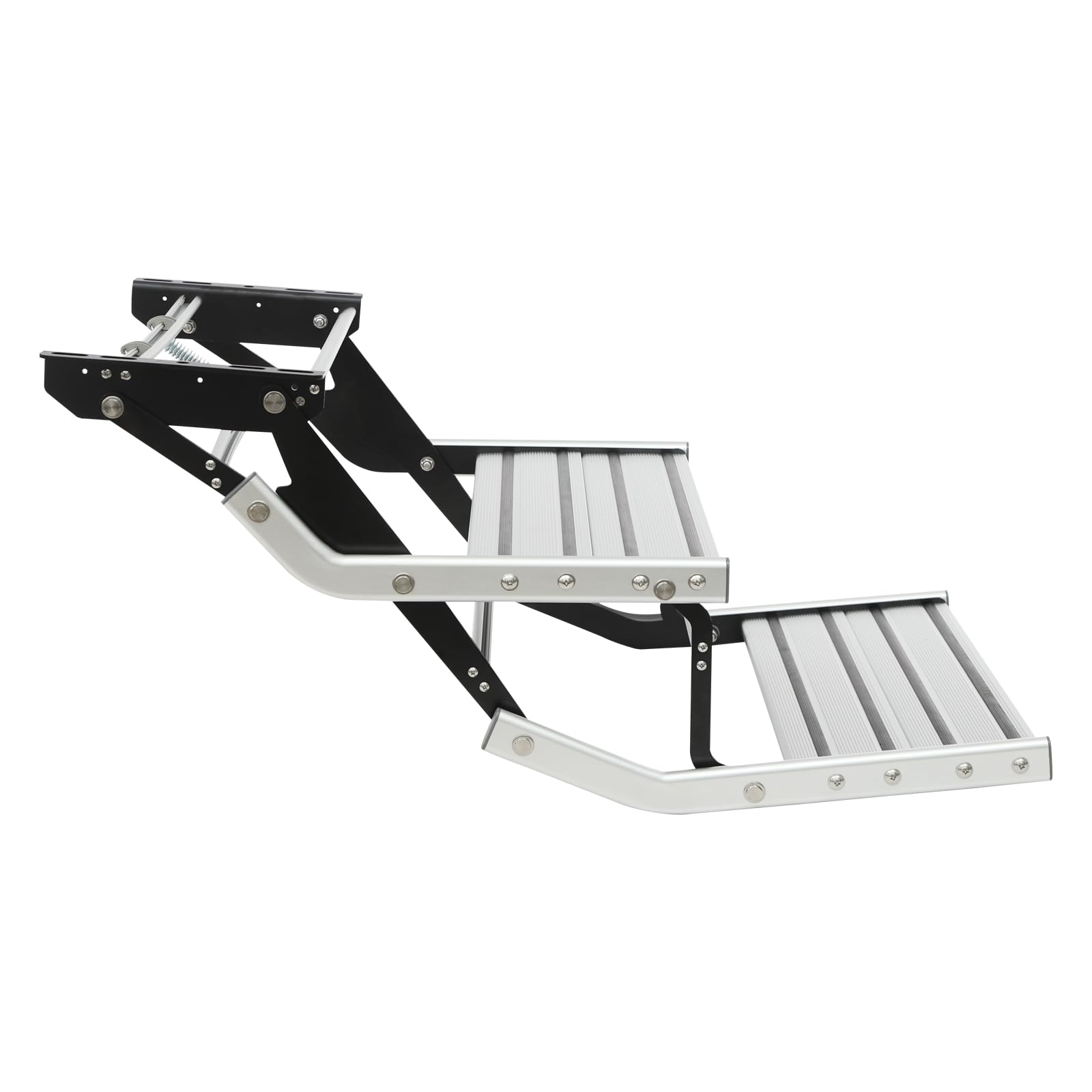 Escalón manual de 2 niveles retráctil, para autocaravanas, 55 x 88 x 44 cm, aleación de aluminio, plegable, capacidad de carga de 200 kg, para autocaravanas, autocaravanas