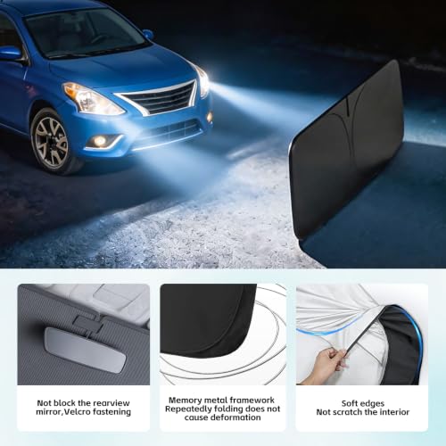 YIZHUOMY Windshield Sun Shade for Nissan Versa 2007-2019 Sunshade by YIZHUOMY - Used condition - Image 5