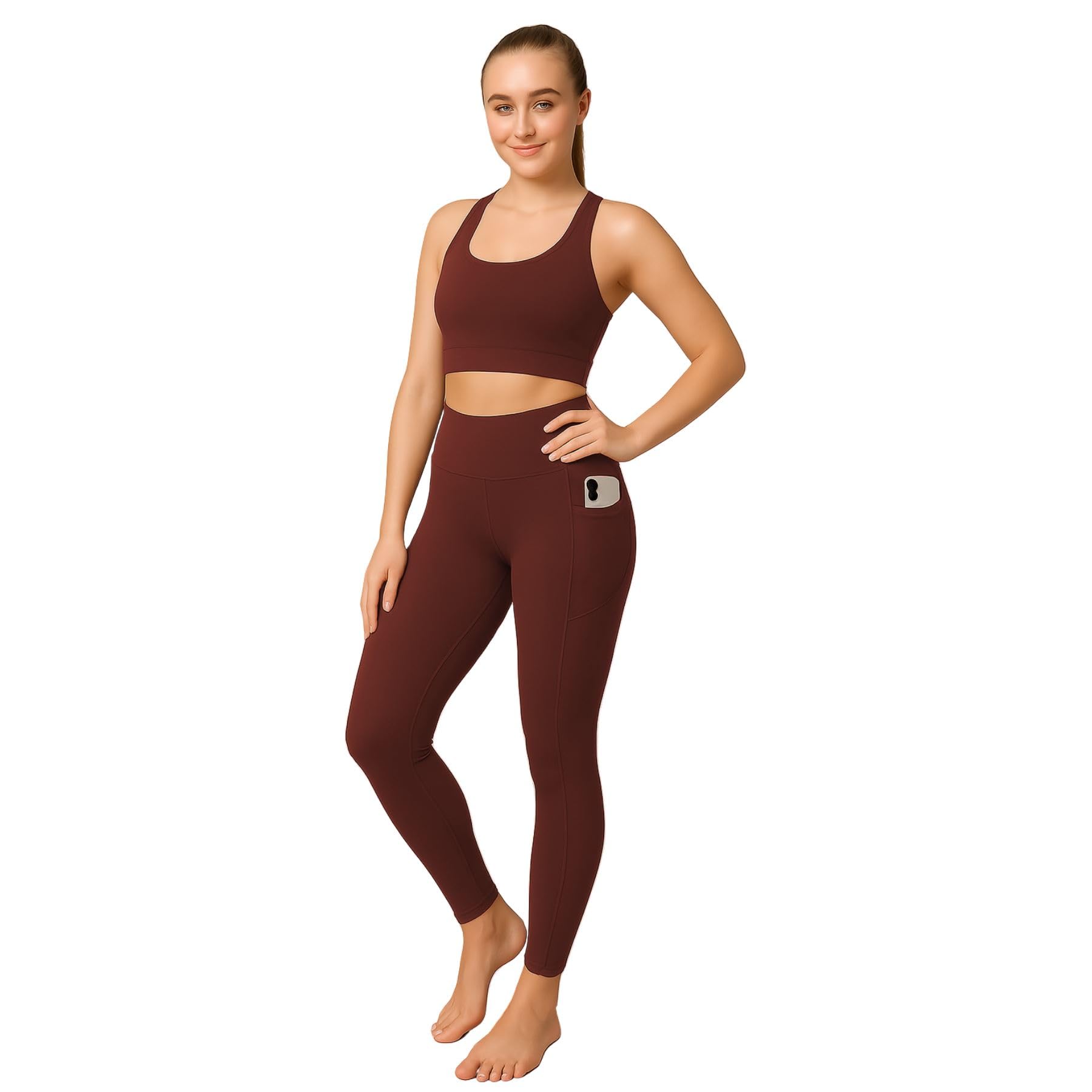 janisramone Leggings sportivi da donna a vita alta con tasche, comodi pantaloni da yoga per il controllo della pancia, leggings elasticizzati per allenamento e palestra da donna, ideali per danza