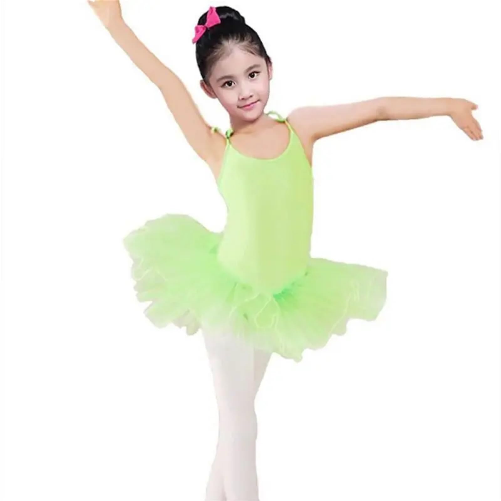 Tutu Ballerina Children's Dance Sling Ballet Skirt Dance Costumes Exercise Clothes Fluffy Skirt Small Princess Fluffy Skirt Short Sleeve(Rose Red,XXL)