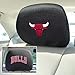 FANMATS 12521 Chicago Bulls Embroidered Head Rest Cover Set - 2 Pieces