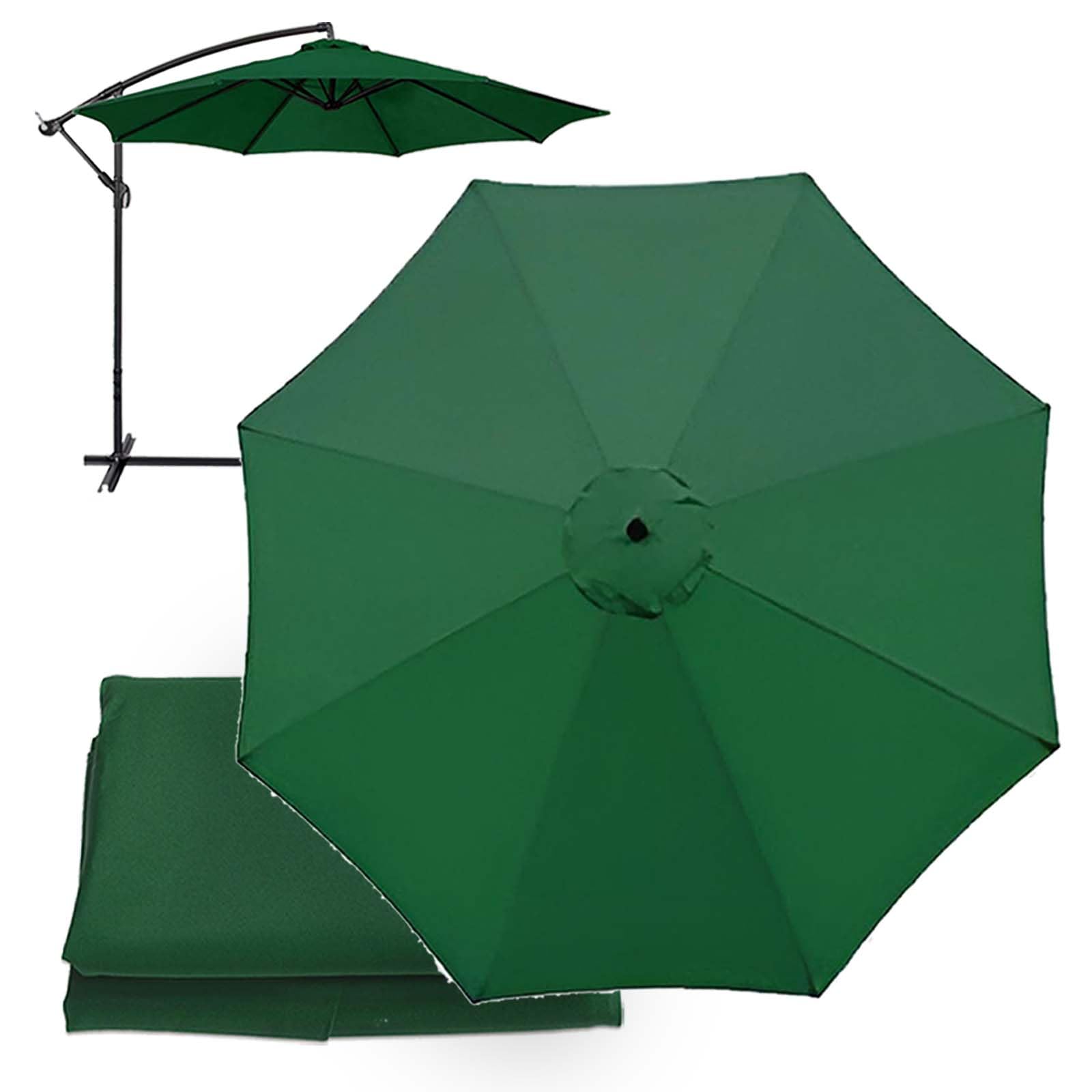 XEISYO Replacement Umbrella Covers 2/2.3/2.5/2.7/3/3.5M, 6/8 Ribs, UV Protection Garden Replacement Parasol Canopy, for Patio Yard Beach (Green,6ribs-3m/9.8ft)
