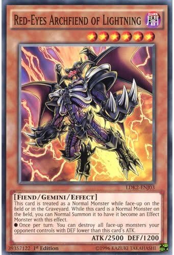 YuGiOh : LDK2-ENJ03 Limited Ed Red-Eyes Archfiend of Lightning Common Card - ( Yu-Gi-Oh! Single Card ) by Deckboosters