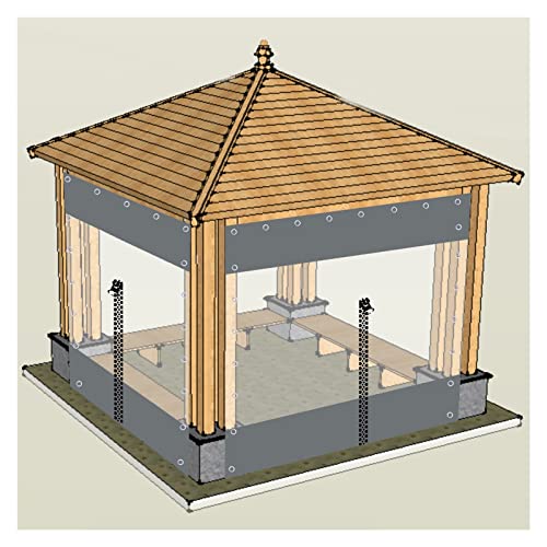 AGLZWY Lona Impermeable Transparente Cortina para Gazebo para Cocheras, Pabellones, Marquesinas, Invernaderos, con Cremallera, Ganchos, Lonas Transparentes(6.23x6.56ft/1.9x2m)