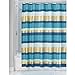 Produktbild iDesign Geometric Poly moderner Badewannenvorhang, 183 cm x 183 cm Duschvorhang mit geometrischem Motiv aus Polyester, blaugrün und goldfarben