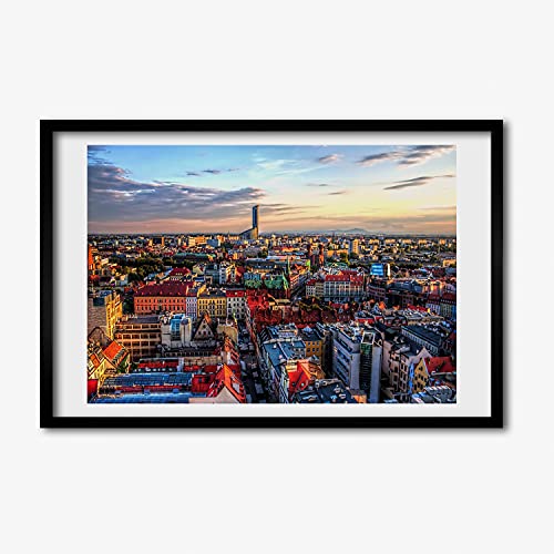 Cadre MDF Tulup 60x40 pour habiller un mur vide avec le panorama de Wrocław