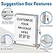 Large Suggestion Box With Slot and Lock - Metal Wall Mounted Ballot Box, Donation Case, Safe Lock Tip Jar For Fundraising, Hotel, Bar and School Voting Use (White, 10'' x 4.75'' x 12.5'')