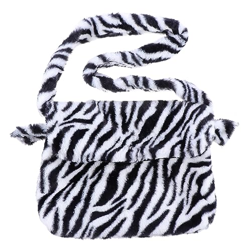 Sac zèbre en peluche Healeved spacieux avec fermeture aimantée