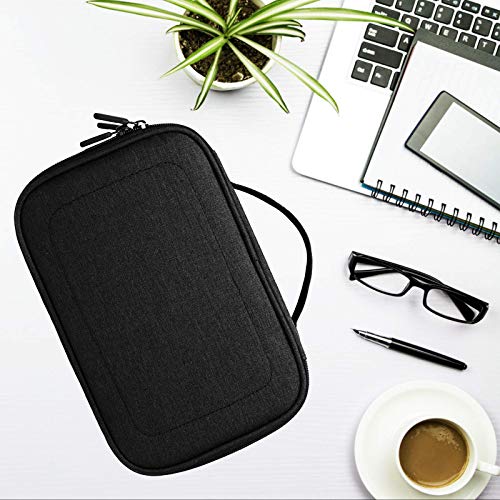 Electronics Travel Organizer, Double Layer Cable Organizer Bag, Waterproof Portable Electronics Accessories Case Storage for iPad Mini, USB C Hub, Charger Cord,Flash Drive,Phone, Gift for Him, Black