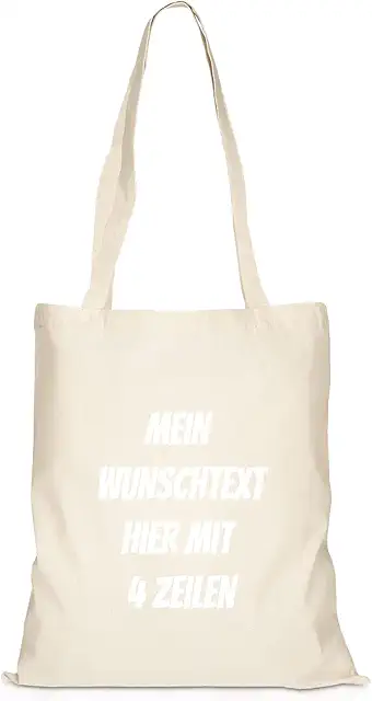 GERLINOVA Sac en toile de jute personnalisé avec texte, 100% coton et longues anses