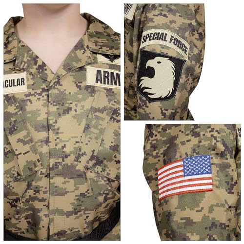 Spooktacular Creations Boys Army Costume, Military Costume for Kids, Camo Soldier Outfit Set with Toy Accessories for Toddler Halloween Dress Up Themed Party (Medium, 8-10 yrs) - image 7