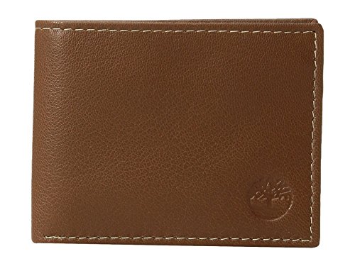 Image of Timberland Men's Blix Slimfold Leather Wallet, Tan, One Size