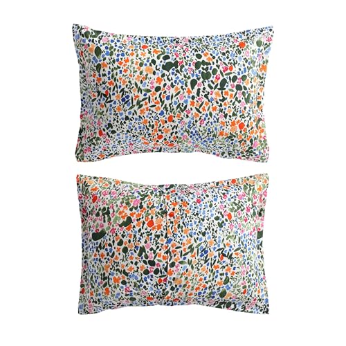 Image of MARIMEKKO - Duvet Cover King Size, Naturally Soft & Smooth Cotton Percale Bedding w /a Lightweight Feel - 3 Piece Bed Set with Matching Pillowcases (Rantanitty Orange)