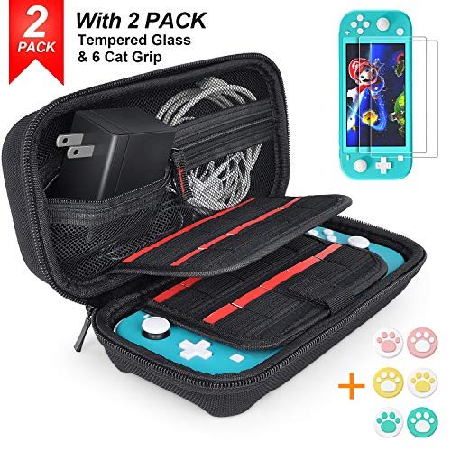 daydayup Hestia Goods - Funda para Nintendo Switch Lite, con 20 Cartuchos de Juego, Carcasa Dura, Interruptor de Transporte para Nintendo Switch Lite y Accesorios, Color Negro