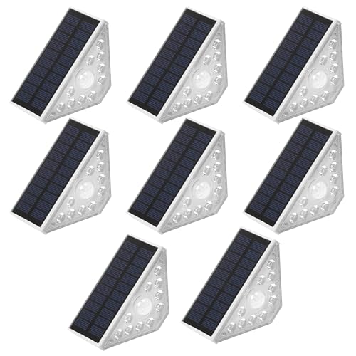 Lampe solaire étanche d'extérieur : 8 spots triangulaires à haute résistance aux chocs