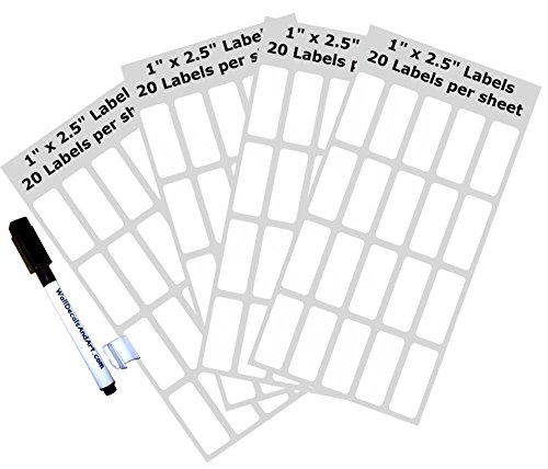 Dry Erase Labels Stickers with Dry Erase Marker-Heavy Duty 4 mil Vinyl White Board Wall Stickers-Pack of 80 (1" x 2.5") Removable Peel and Stick Labels-Many Kinds to Choose from-Made in The USA! - Thumbnail 7