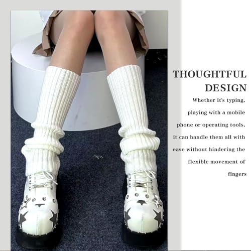 Image of 2 Pcs Leg Warmers Y2k, Leg Warmers, Y2k Accessories, Cute Kawaii Cream Legwarmers for Women Winter