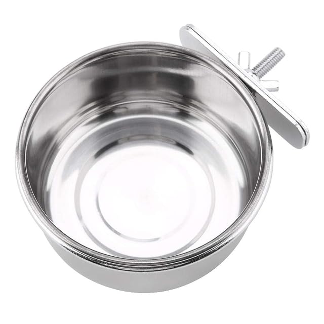 Foto 7 de 8 de Comedero para Loros, perico Loro Alimentador de Agua para Alimentos de Acero Inoxidable Accesorio para Jaula…