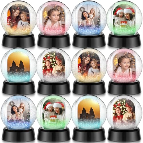 Suzile 12 Pcs Photo Snow Globes Double Sided Clear Plastic Frame by Suzile - Used condition - US$41.94