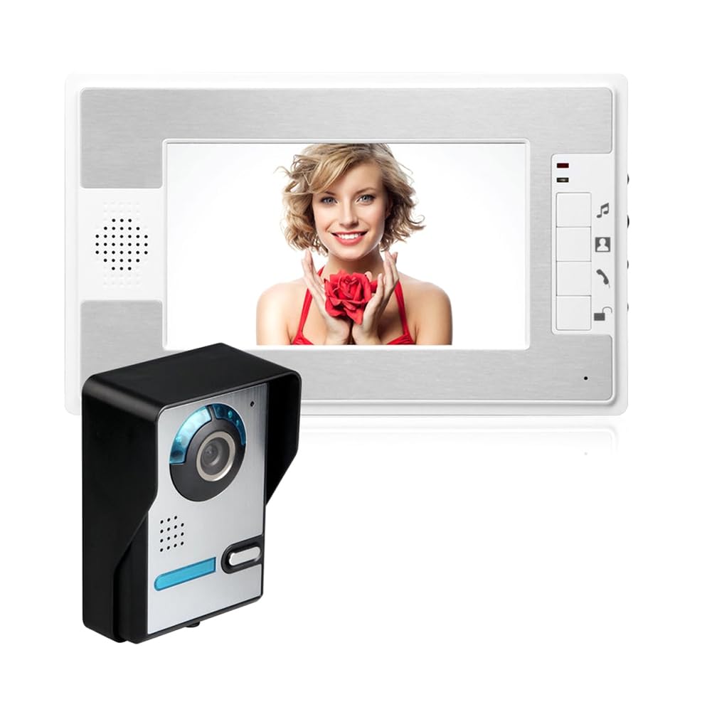 Interphone vidéo filaire 7 pouces avec moniteur HD et caméra nocturne IR