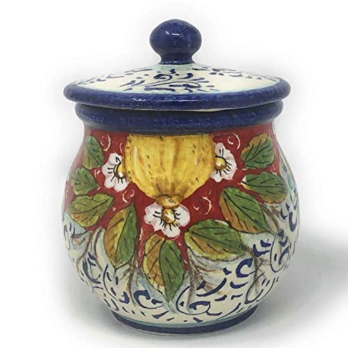 Hand-Painted Italian Garlic Jar Holder - Ceramiche d'Arte Parrini Tuscan Lemon Decor - Image 3