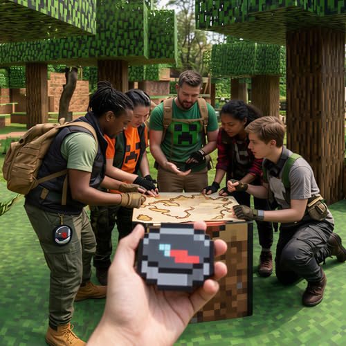 Brújula Pixel Art MC recargable con LED para juego de rol miniatura 2