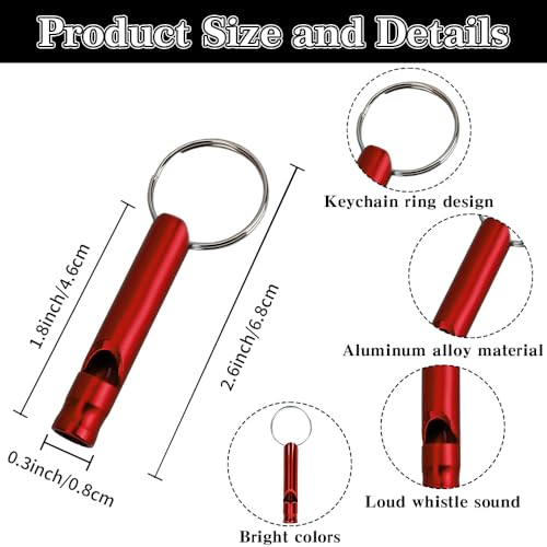 Whistle Emergency Whistle with Keychain Aluminum Safety Whistles Extra Loud Survival Whistles for Camping Hiking Boating Hunting Training Fishing Outdoor Sports, Loud Sound Sturdy and Light - Image 5
