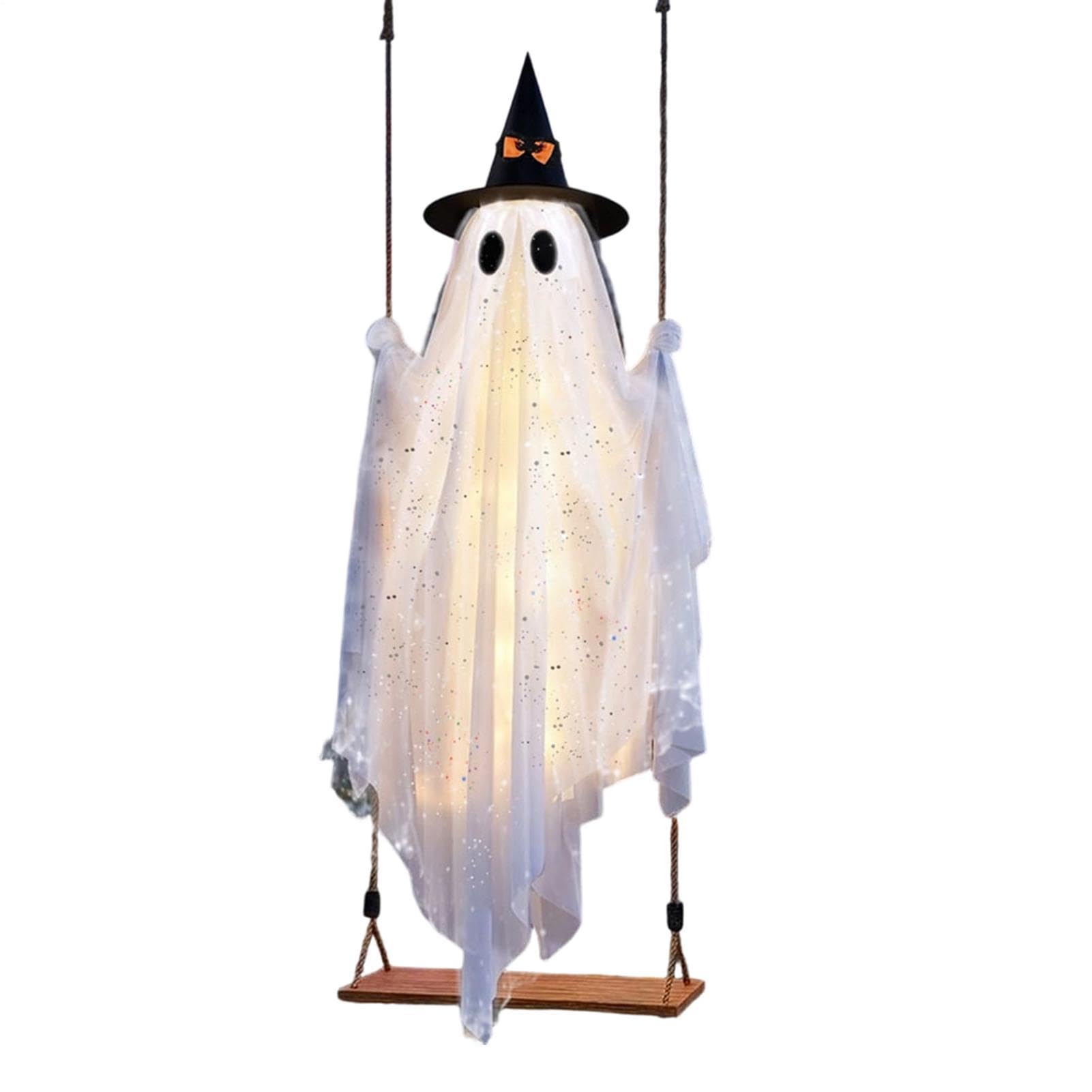 Decorazione fantasma Halloween con cappello grande decorazione da giardino | Carini Ornamenti Albero Fantasma Esterno per Festa Cortile Patio Prato Caminetto Infestato