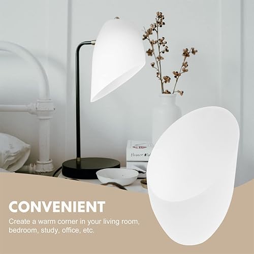 Miniatura 3 de Pantalla de plástico para lámpara de herradura blanca, reemplazo de pantalla de 1.378 in, cubierta de lámpara, lámpara de mesa decorativa, clip en