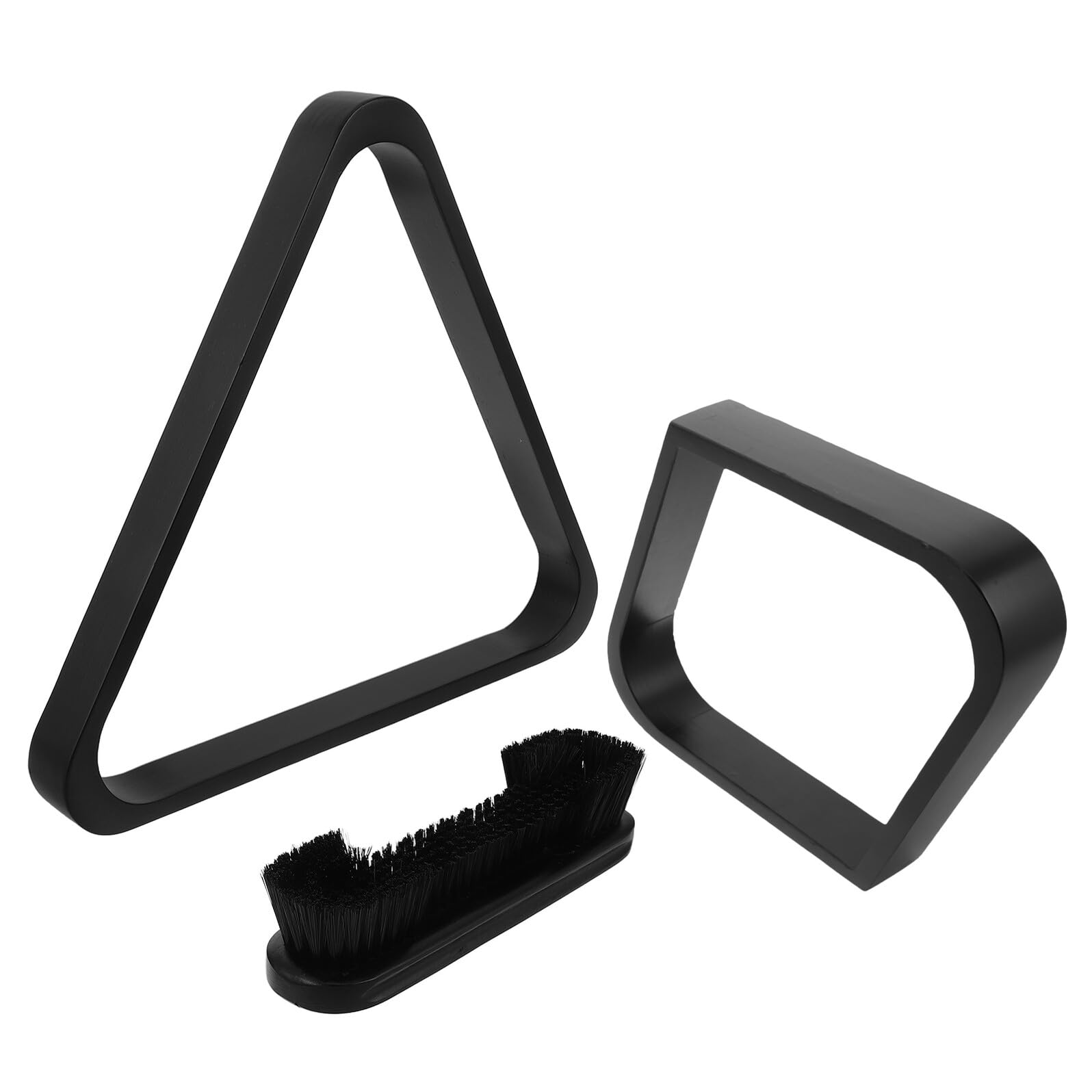 BESPORTBLE Support Triangulaire Billard en Bois Massif 3 Pièces Brosse 9 Pouces, Accessoire Billard pour Salle de Jeux, pour Parties à Domicile et Rangement des Boules