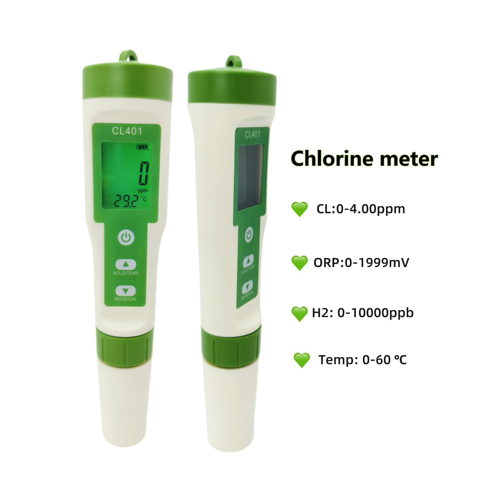 Stylo testeur de chlore libre 4 en 1, Portable, mesure du, CL H2 ORP, température, surveillance résiduel, Analyse de qualité instantanée