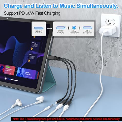Répartiteur audio type C charge rapide pour iPhone 16 Pro Max et iPad Pro - 4