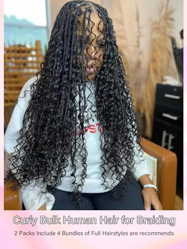 100 Percent Human Braiding Hair For Boho Braids Curly Human Hair Braiding Hair Full Bulk Human Hair For Braiding Wet Wavy 100g 2 Bundles No Weft Micro Braiding Hair Human Hair Extensions YNiSew - Image 7