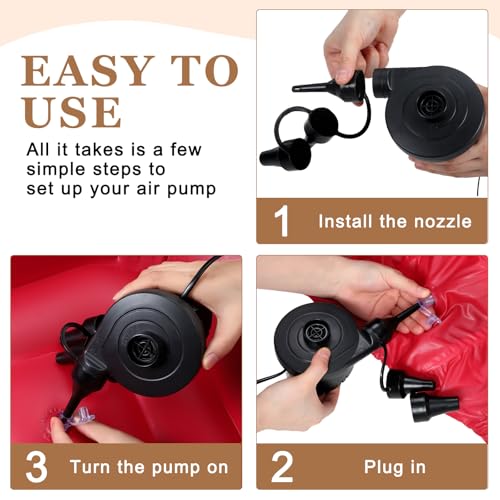Image of Realspring 6 Pcs Inflatable Bean Bag Chair, Air Pump,Coffee,Blue,Red | Electric Pump for Inflation, Foldable Blow up Chairs for Outdoor Movie Seating, Portable Sofa for Adults Camping