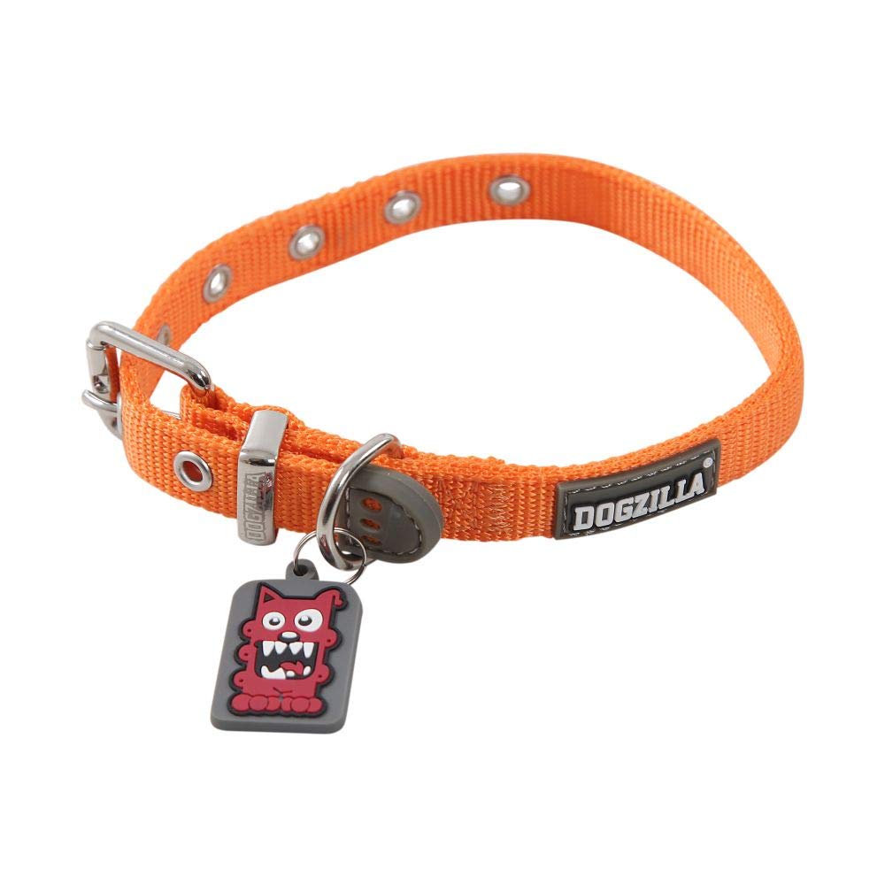 Dogzilla 1" x 16-26" Collar, Orange, Large