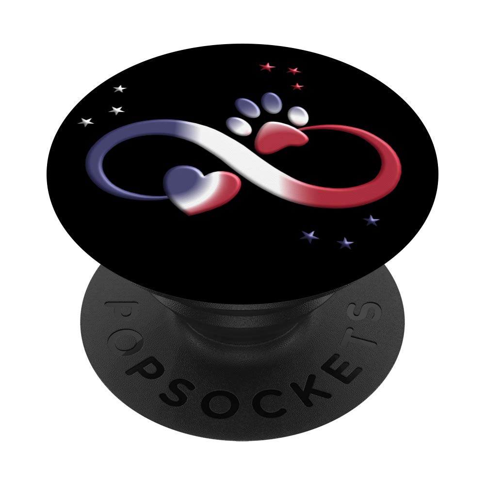 Dog paw or cat with heart infinity love for animal lovers PopSockets Grip and Stand for Phones and Tablets