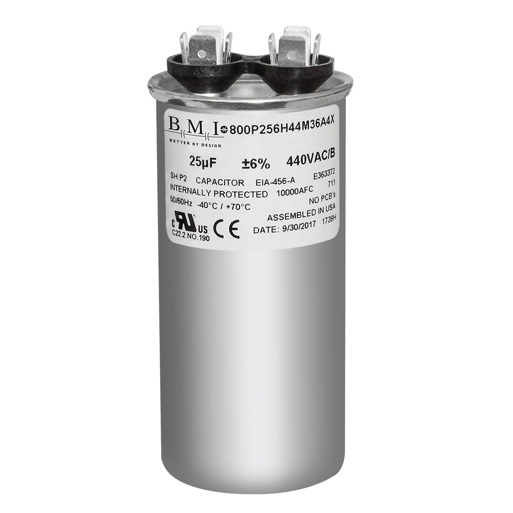 25 uF BMI Run Capacitor 440 VAC AC Motor # 800P256H44M36A4X