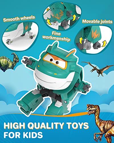 Super Wings - 5" Transforming Tino Dinosaur Airplane Robot Toys Action Figure, Season 6 New Character, Plane & Robot To Dinosaur In 10 Steps, Dinosaur Toy For Preschool Play #TOP5