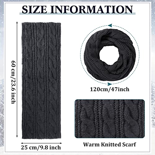 Sintege 4 Pcs Women Winter Infinity Scarf Warm Cable Knit Circle Neck Wrap Ribbed Thick Loop Scarfs Neck Warmer For Women Cold Weather, Assorted Colors #TOP1