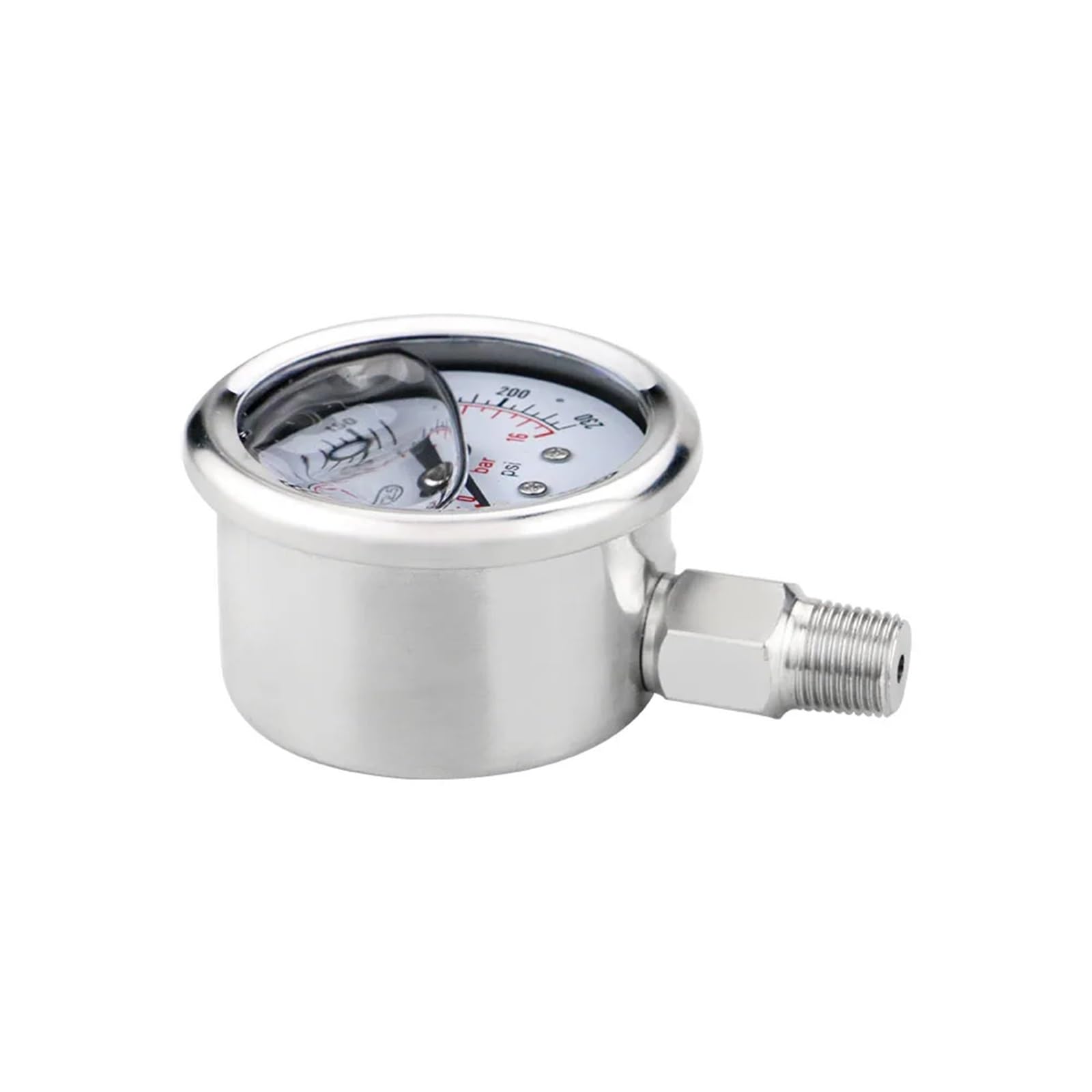 Manómetro de presión de Acero Inoxidable de 40mm (1,5 ")-1~0 ~ 400bar/psi conexión Inferior Relleno de glicerina for Agua y Gas | BSP(G) 1-8,0-4bar