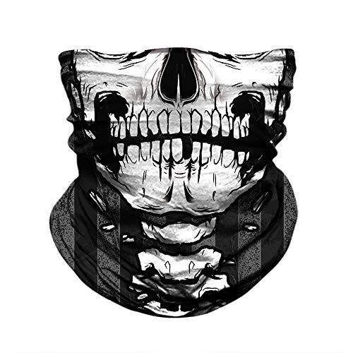 Image of Skull Face Sun Mask Half,Bandanas,Neck Gaiter, Headwear, Headband for Fishing, Hunting,Yard Work