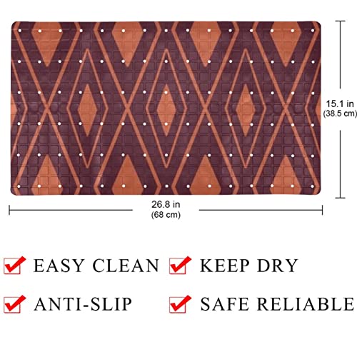 Tapis de bain antidérapant PVC à ventouses et trous de drainage