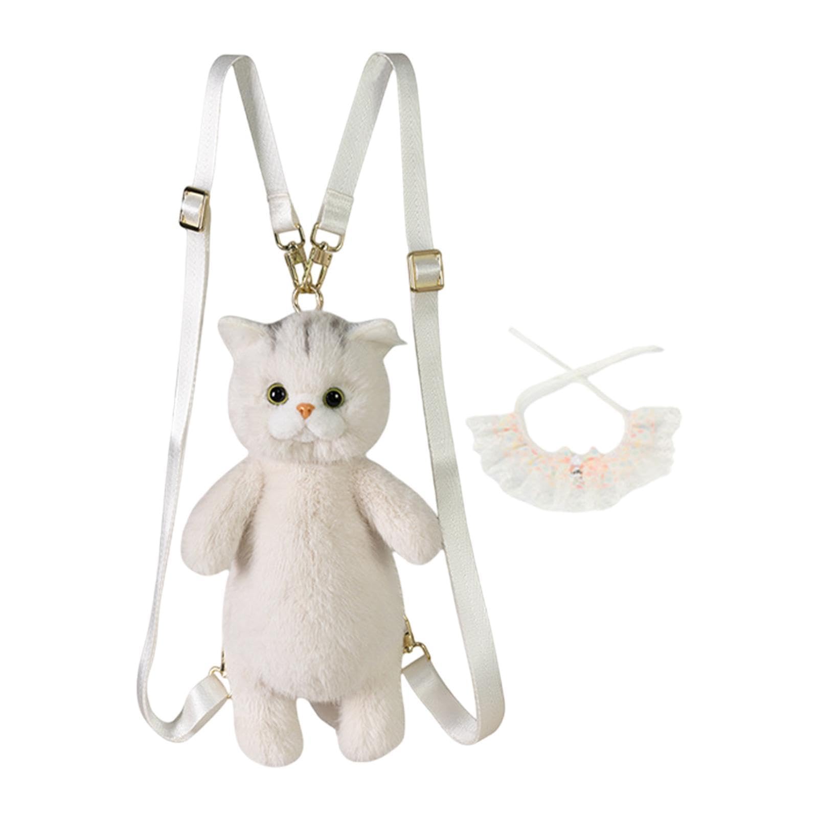 nivaa Stuffed Cat Doll Backpack Daypack for Anniversary Birthday Gift Street Party Orange Lace-picture-13