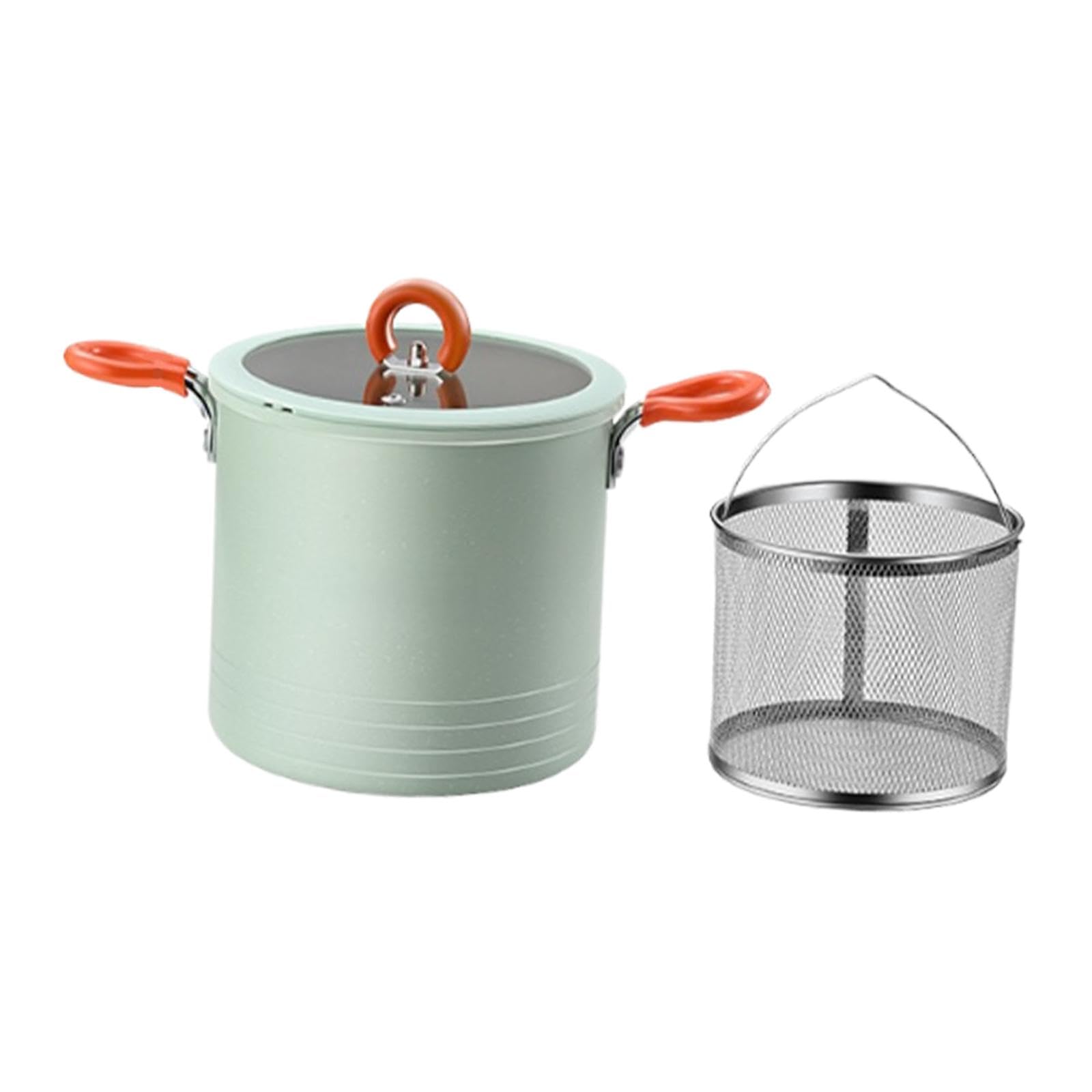 Friteuse À Induction Avec Panier 3L | corps en alliage d'aluminium, poignée résistante, pour friture croustillante, léger et portable