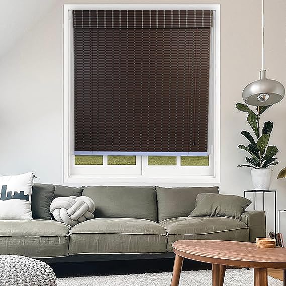 - Light Filtering & Cooling PVC Exterior & Interior Window Blind for Balcony and Outdoor Area - Sun Shade, Heat Reducing, Rain Resistant (Choclate) 1 Piece (4 Feet Width x 5 Feet Height)