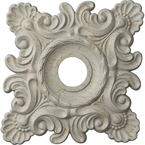 Ekena Millwork CM18CRPCCDecorative Ceiling Medallions Modeled After Original Historical Patterns & Designs, Pot of Cream Crackle