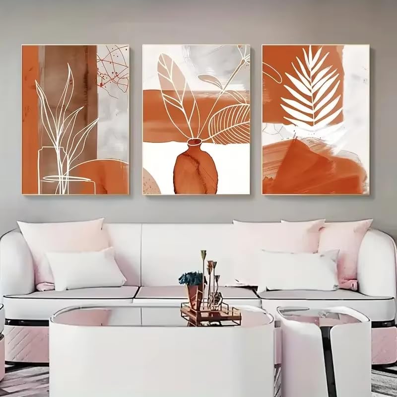 Toiles décoratives bohèmes terracotta art mural minimaliste salon 40x60
