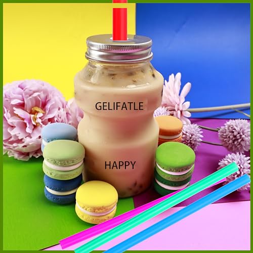 Pitillos Jumbo Smoothie desechables, coloridos, 100 unidades miniatura 4