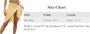 Sharebeauty Women's Bikini Cover Up Sheer Chiffon Swimsuit Beach Wrap Dress for Ladies