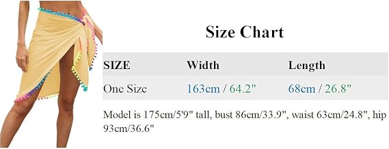 Sharebeauty Women's Bikini Cover Up Sheer Chiffon Swimsuit Beach Wrap Dress for Ladies